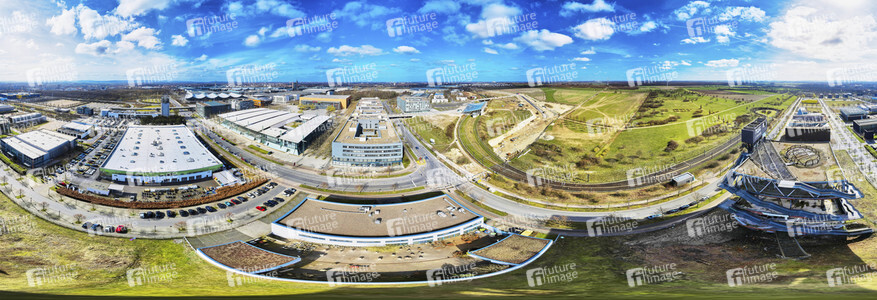 Luftbildaufnahme vom Expogelände in Hannover-Laatzen