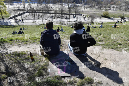 Der Mauerpark während der Corona-Krise in Berlin
