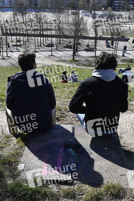 Der Mauerpark während der Corona-Krise in Berlin