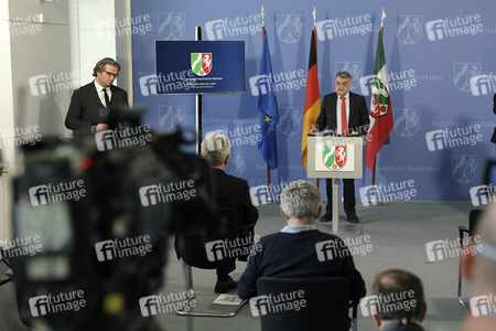 Pressekonferenz zur NRW Soforthilfe in Düsseldorf