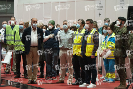 Lesung im Corona Behelfskrankenhaus in Madrid