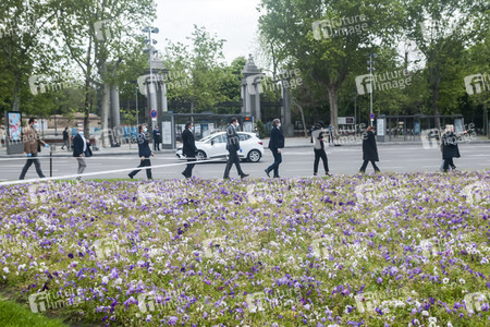 Schweigeminute für die Corona Opfer in Madrid
