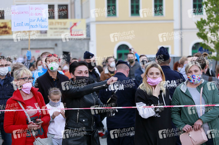 Demonstration gegen Schließung der deutsch-polnischen Grenze in Görlitz