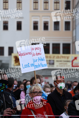 Demonstration gegen Schließung der deutsch-polnischen Grenze in Görlitz