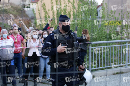 Demonstration gegen Schließung der deutsch-polnischen Grenze in Görlitz