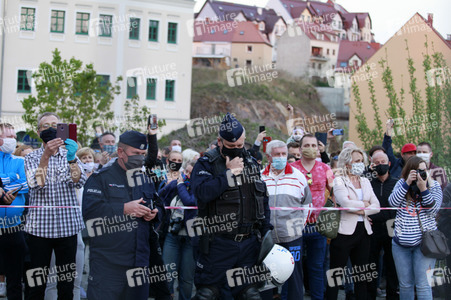 Demonstration gegen Schließung der deutsch-polnischen Grenze in Görlitz