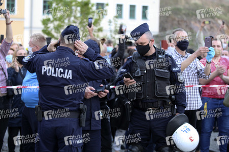 Demonstration gegen Schließung der deutsch-polnischen Grenze in Görlitz