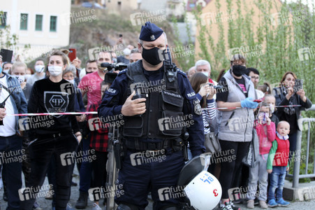 Demonstration gegen Schließung der deutsch-polnischen Grenze in Görlitz