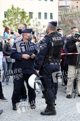 Demonstration gegen Schließung der deutsch-polnischen Grenze in Görlitz