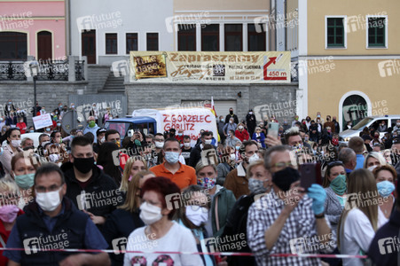 Demonstration gegen Schließung der deutsch-polnischen Grenze in Görlitz