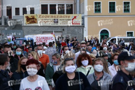 Demonstration gegen Schließung der deutsch-polnischen Grenze in Görlitz
