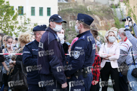 Demonstration gegen Schließung der deutsch-polnischen Grenze in Görlitz