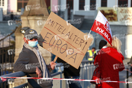 Demonstration gegen Schließung der deutsch-polnischen Grenze in Görlitz