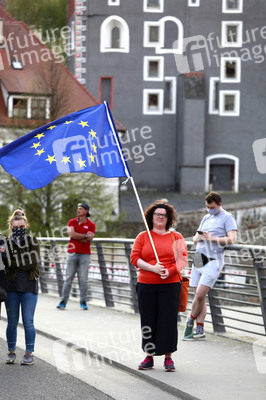 Demonstration gegen Schließung der deutsch-polnischen Grenze in Görlitz
