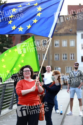 Demonstration gegen Schließung der deutsch-polnischen Grenze in Görlitz