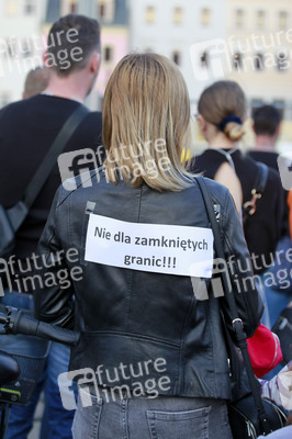 Demonstration gegen Schließung der deutsch-polnischen Grenze in Görlitz