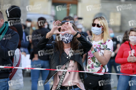 Demonstration gegen Schließung der deutsch-polnischen Grenze in Görlitz