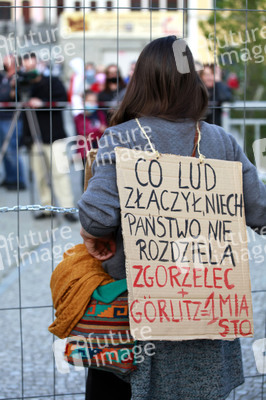 Demonstration gegen Schließung der deutsch-polnischen Grenze in Görlitz