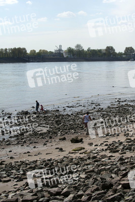 Niedrigwasser der Elbe in Hamburg