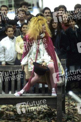 Dreharbeiten mit Cyndi Lauper in London