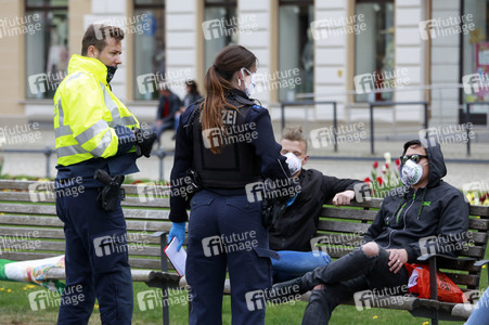 Polizeikontrollen zur Einhaltung der Corona-Schutzmassnahmen in Görlitz