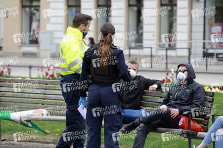 Polizeikontrollen zur Einhaltung der Corona-Schutzmassnahmen in Görlitz