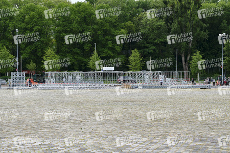 Aufbau für Autokonzerte in Hannover