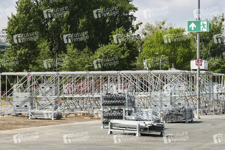 Aufbau für Autokonzerte in Hannover