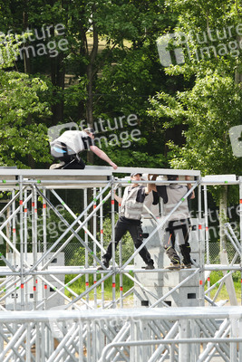 Aufbau für Autokonzerte in Hannover