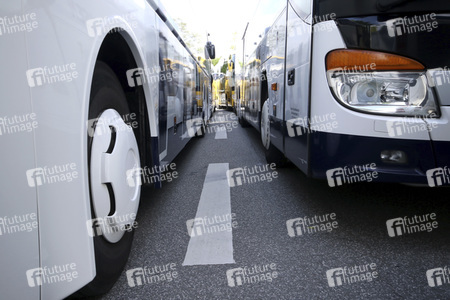 Reisebusdemo in Hamburg