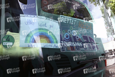 Reisebusdemo in Hamburg