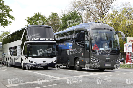 Reisebusdemo in Hamburg