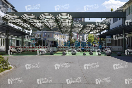 Landesgrenze Deutschland - Schweiz während der Coronakrise in Konstanz