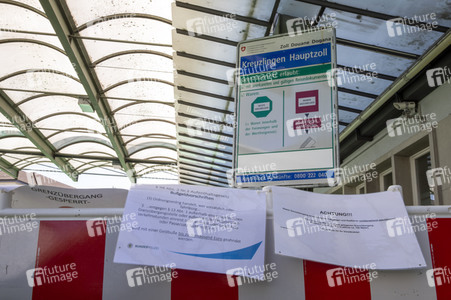 Landesgrenze Deutschland - Schweiz während der Coronakrise in Konstanz