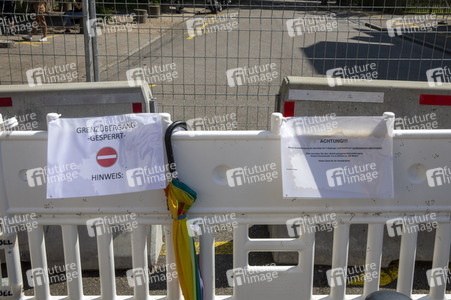 Landesgrenze Deutschland - Schweiz während der Coronakrise in Konstanz