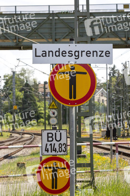 Landesgrenze Deutschland - Schweiz während der Coronakrise in Konstanz