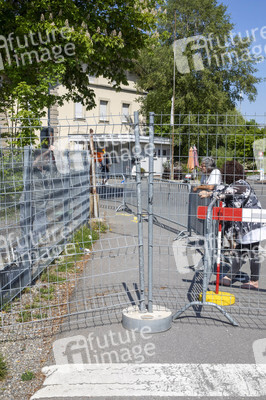 Landesgrenze Deutschland - Schweiz während der Coronakrise in Konstanz