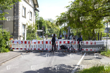 Landesgrenze Deutschland - Schweiz während der Coronakrise in Konstanz