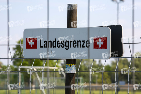 Landesgrenze Deutschland - Schweiz während der Coronakrise in Konstanz