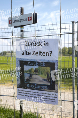 Landesgrenze Deutschland - Schweiz während der Coronakrise in Konstanz