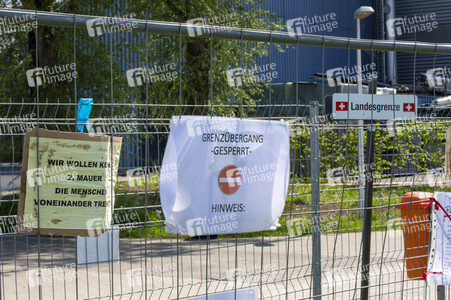 Landesgrenze Deutschland - Schweiz während der Coronakrise in Konstanz