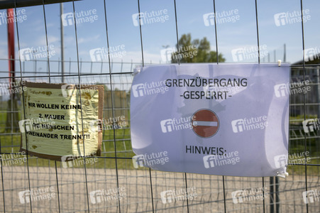 Landesgrenze Deutschland - Schweiz während der Coronakrise in Konstanz