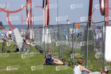 Landesgrenze Deutschland - Schweiz während der Coronakrise in Konstanz