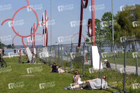 Landesgrenze Deutschland - Schweiz während der Coronakrise in Konstanz