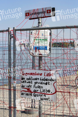 Landesgrenze Deutschland - Schweiz während der Coronakrise in Konstanz