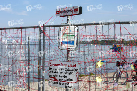 Landesgrenze Deutschland - Schweiz während der Coronakrise in Konstanz