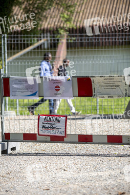 Landesgrenze Deutschland - Schweiz während der Coronakrise in Konstanz