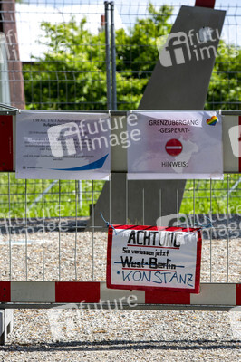 Landesgrenze Deutschland - Schweiz während der Coronakrise in Konstanz