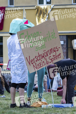 Protest gegen die Einschränkung der Grundrechte in Berlin