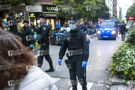 Protest gegen die Corona-Maßnahmen in Madrid